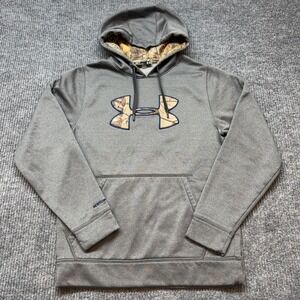 Under Armour Storm Caliber Hoodie Mens Small Camo Logo Water Repellent Rugged